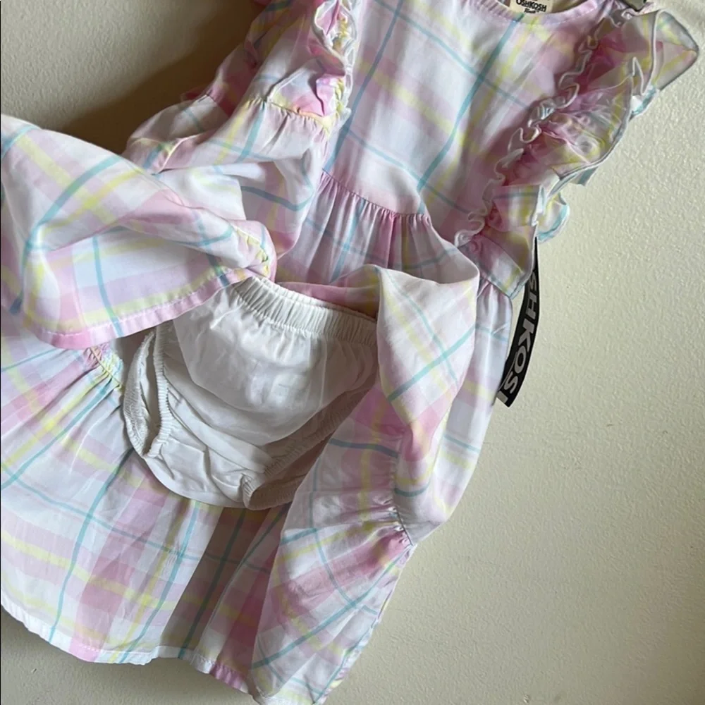 OshKosh B'gosh Pink and White Ruffled Sundress